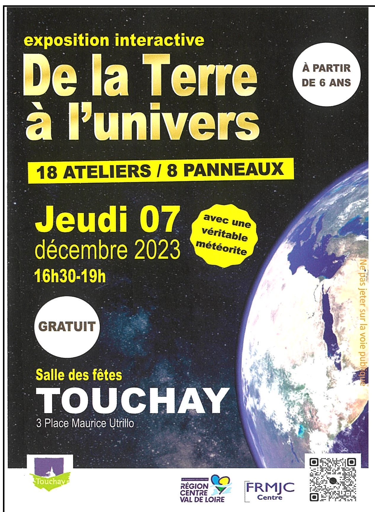 Exposition de la terre à l'univers