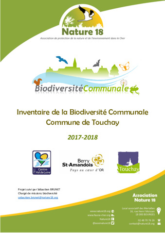Inventaire de la Biodiversité Communale Touchay 2017 - 2018