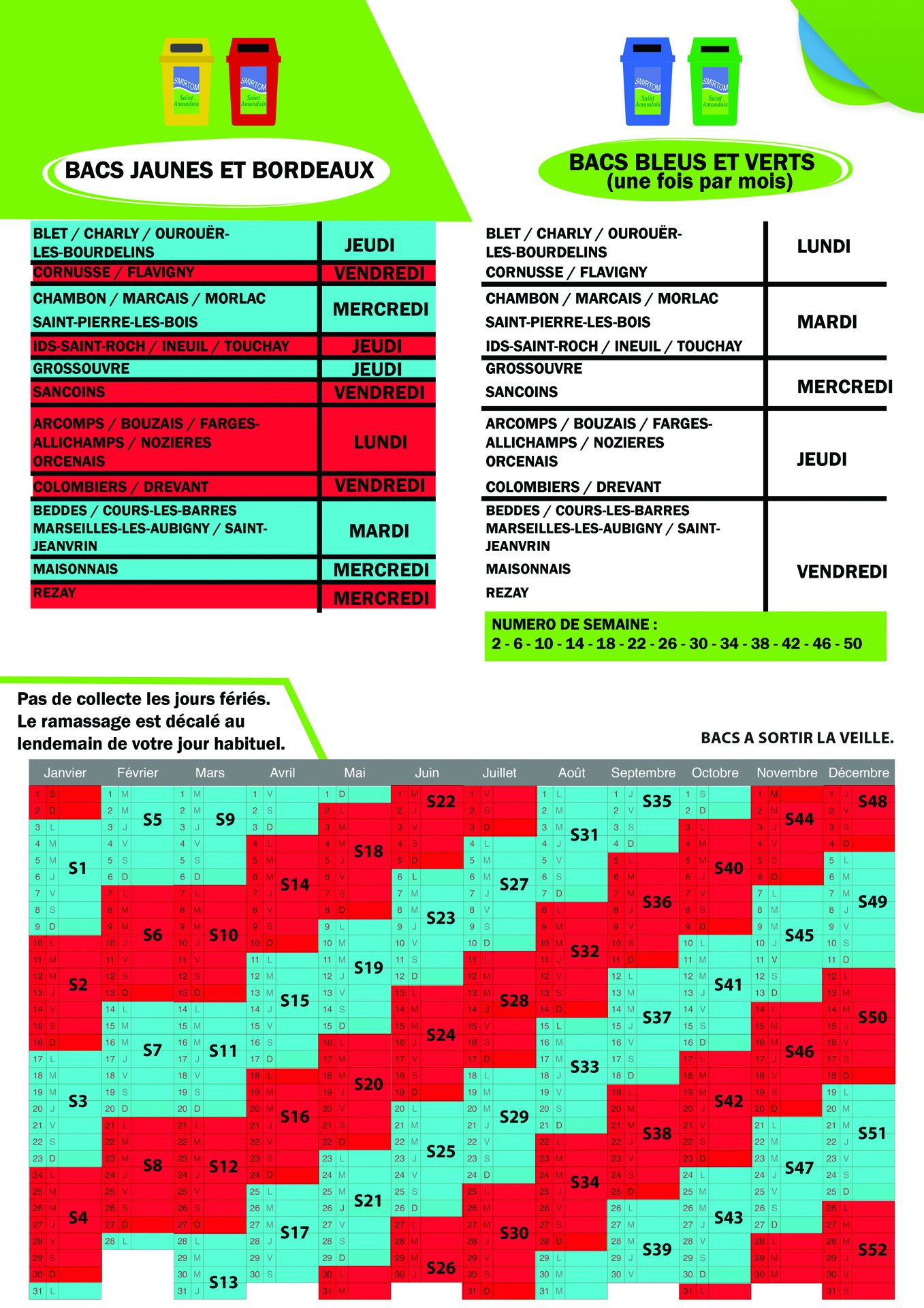 Calendrier collecte 2022